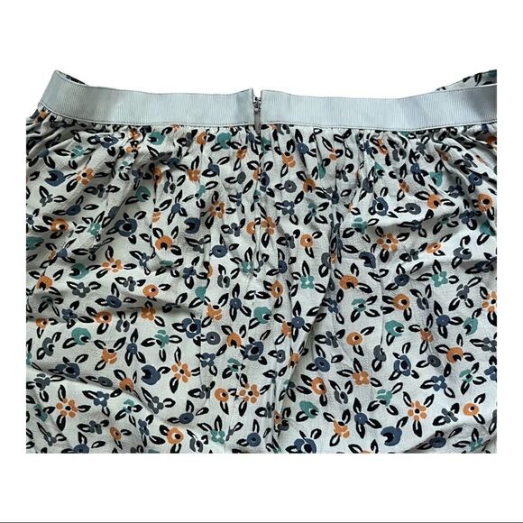 american Vintage mini skirt pleats floral elastic waistband  off white size XS - Picture 8 of 16
